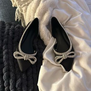 💖A new day // Juliette flats black with faux sparkle diamonds and memory foam